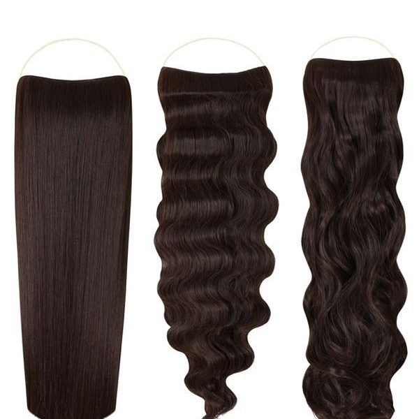 Brown Synthetic Hair Extensions for Women Straight, Wavy & Curly Styles